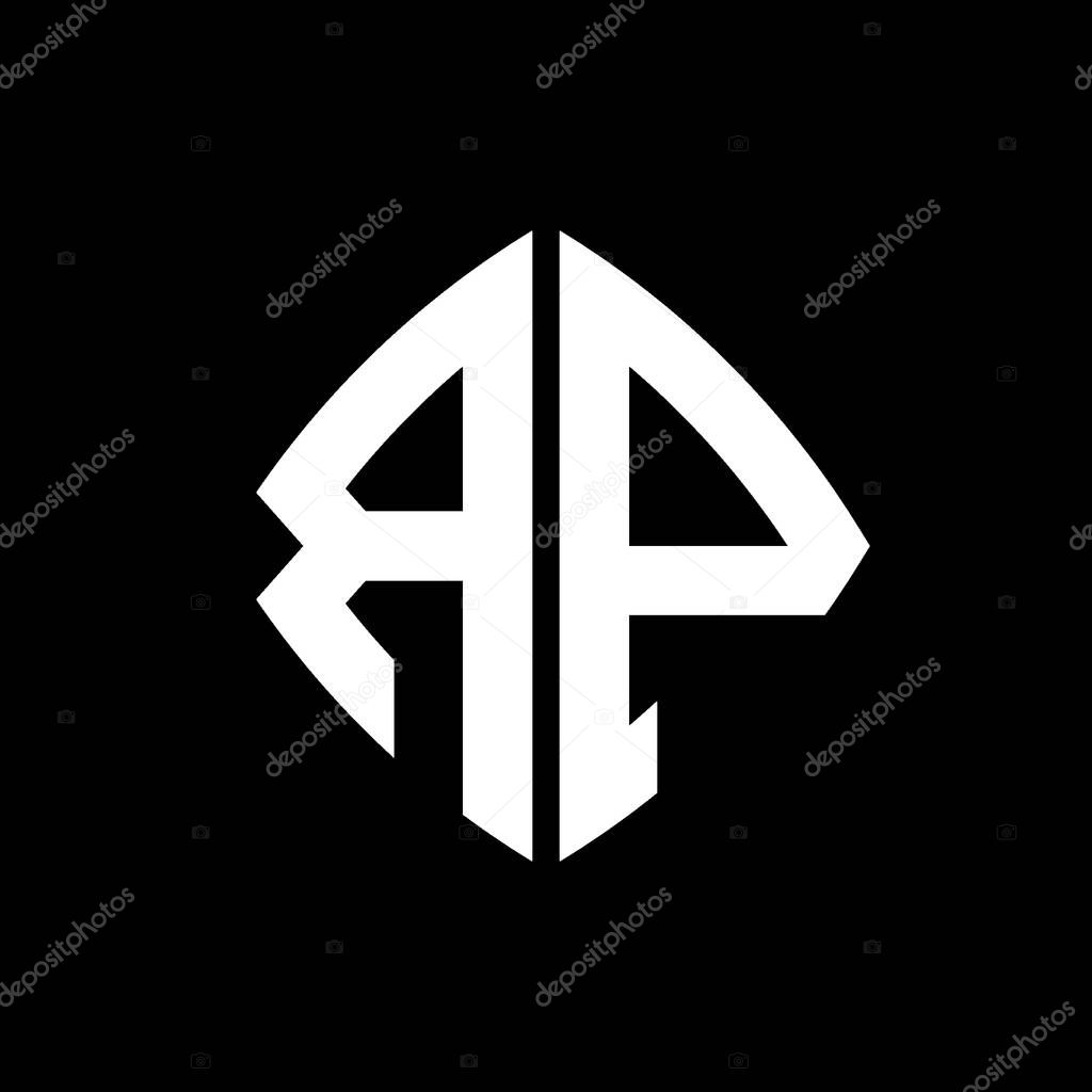 RP Logo initial monogram with geometric modern rectangle rounded style design in isolated background, minimalist geometric shape style logo.
