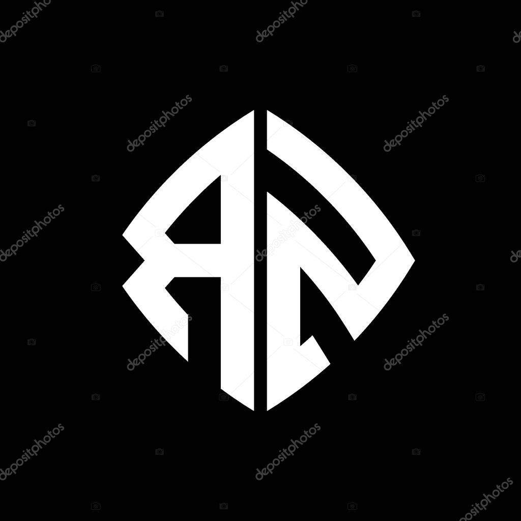 RZ Logo initial monogram with geometric modern rectangle rounded style design in isolated background, minimalist geometric shape style logo.