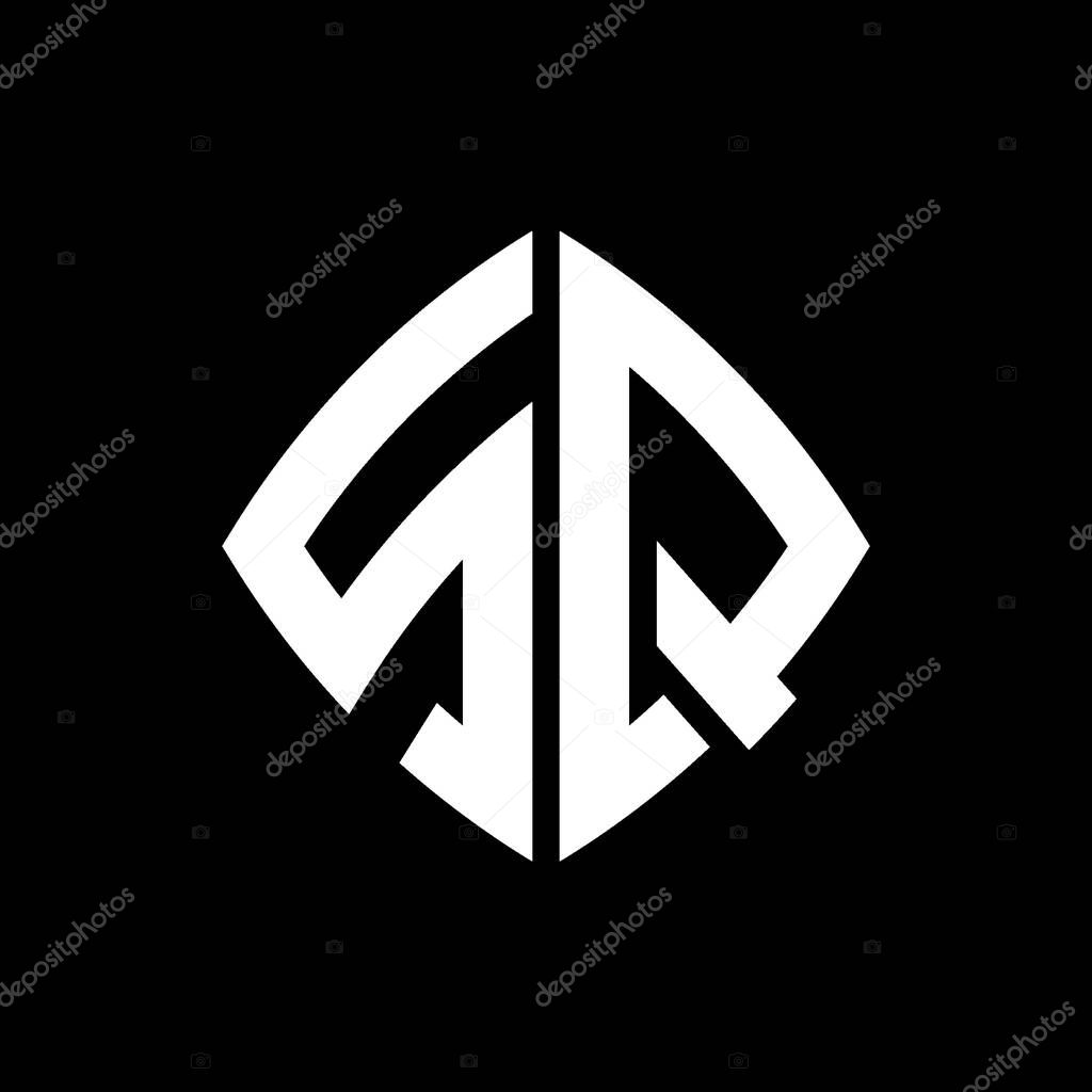 SQ Logo initial monogram with geometric modern rectangle rounded style design in isolated background, minimalist geometric shape style logo.