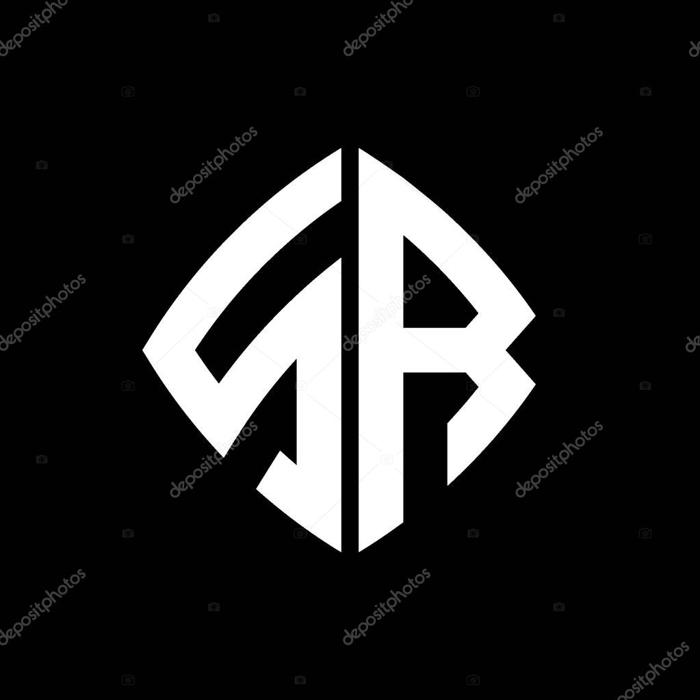 SR Logo initial monogram with geometric modern rectangle rounded style design in isolated background, minimalist geometric shape style logo.
