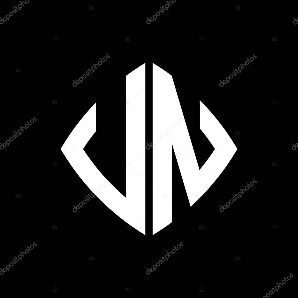 VN Logo initial monogram with geometric modern rectangle rounded style design in isolated background, minimalist geometric shape style logo.
