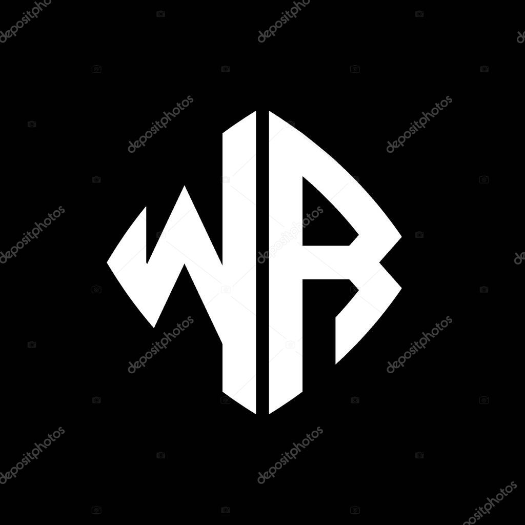 WR Logo initial monogram with geometric modern rectangle rounded style design in isolated background, minimalist geometric shape style logo.