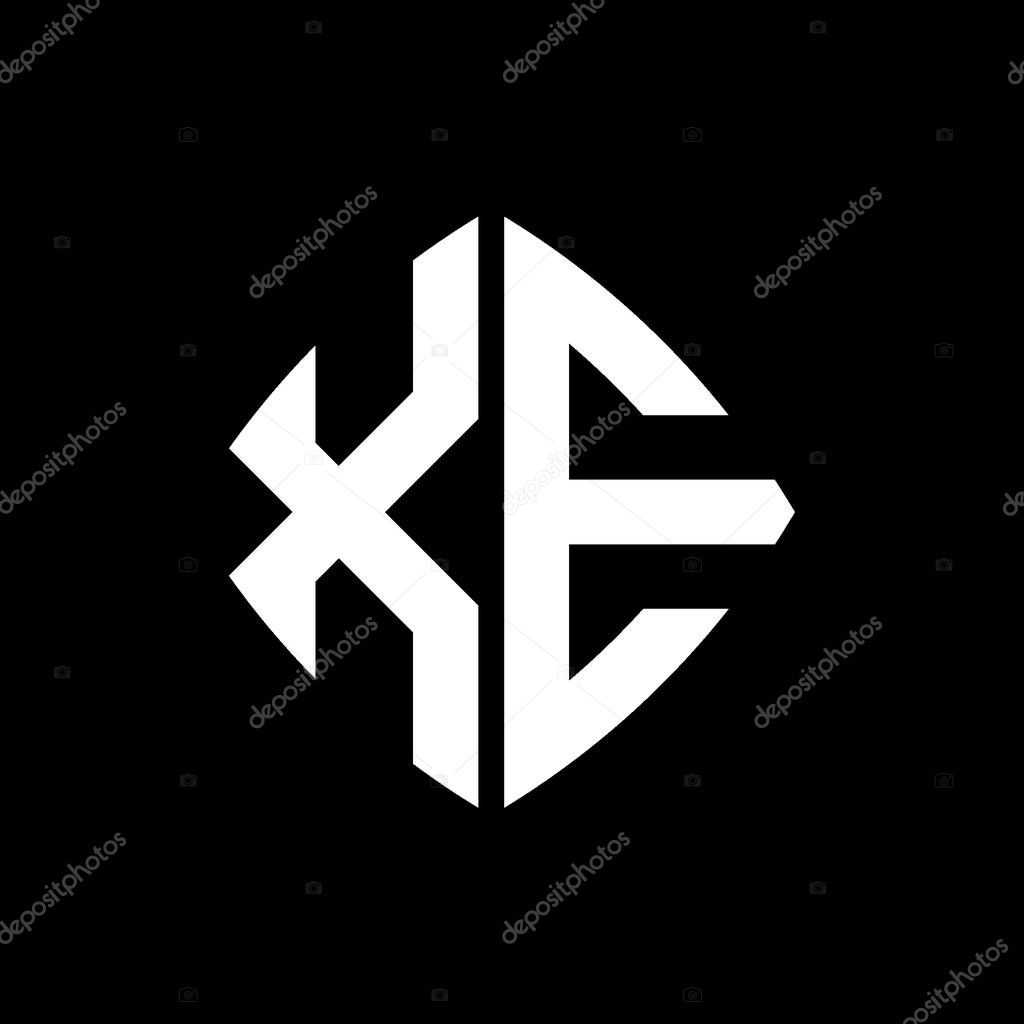 XE Logo initial monogram with geometric modern rectangle rounded style design in isolated background, minimalist geometric shape style logo.