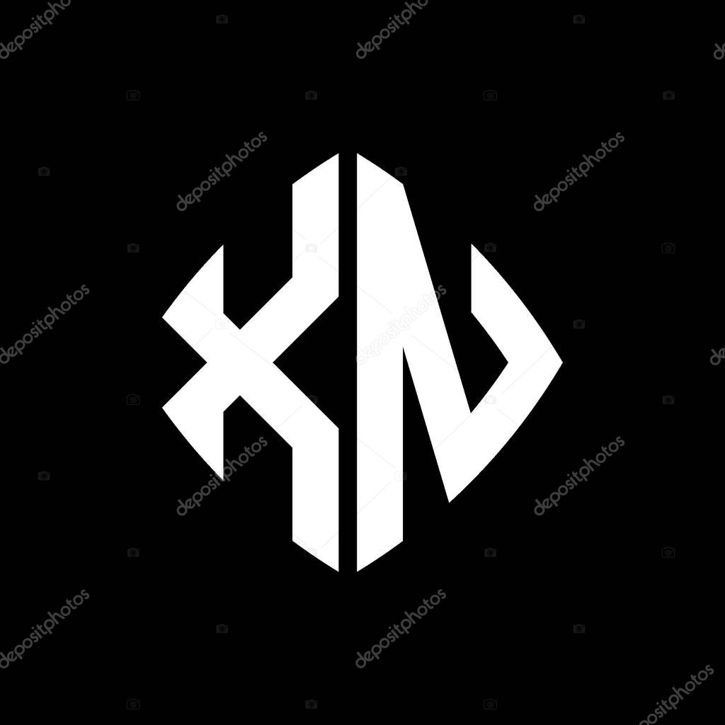 XN Logo initial monogram with geometric modern rectangle rounded style design in isolated background, minimalist geometric shape style logo.