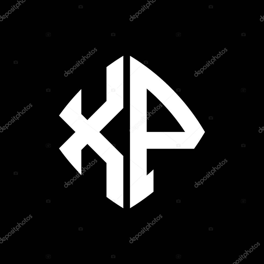 XP Logo initial monogram with geometric modern rectangle rounded style design in isolated background, minimalist geometric shape style logo.