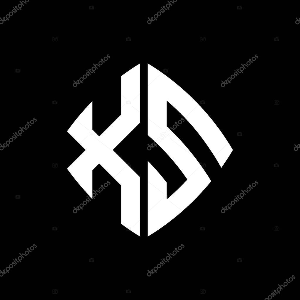XS Logo initial monogram with geometric modern rectangle rounded style design in isolated background, minimalist geometric shape style logo.