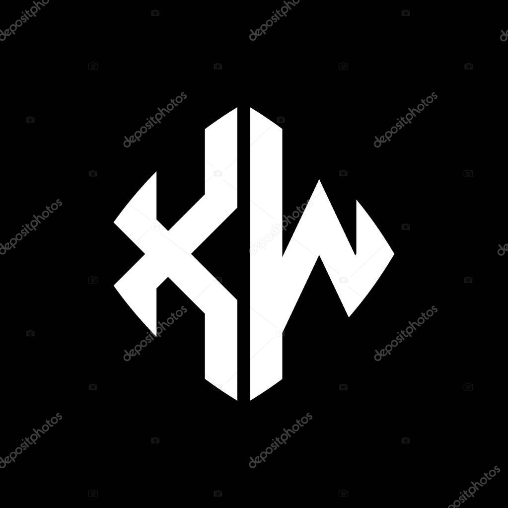 XW Logo initial monogram with geometric modern rectangle rounded style design in isolated background, minimalist geometric shape style logo.