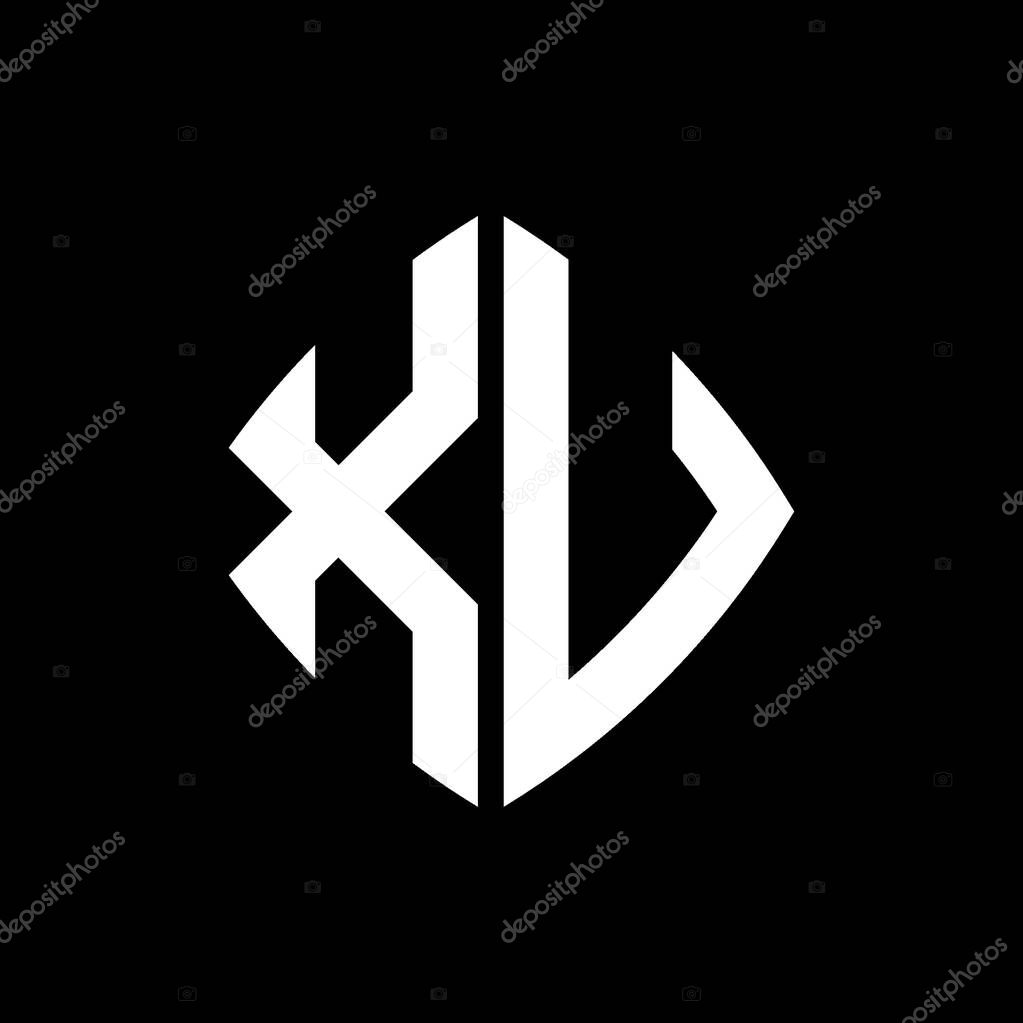 XV Logo initial monogram with geometric modern rectangle rounded style design in isolated background, minimalist geometric shape style logo.
