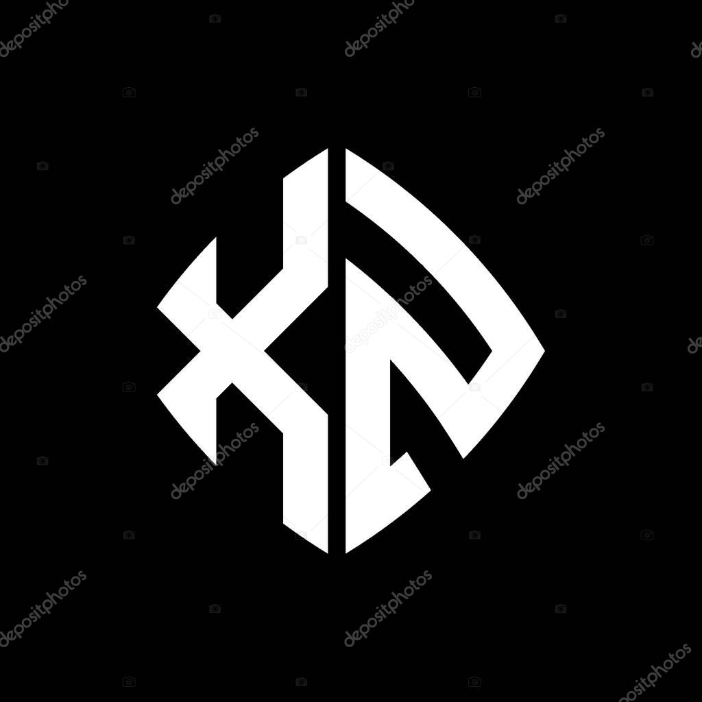 XZ Logo initial monogram with geometric modern rectangle rounded style design in isolated background, minimalist geometric shape style logo.