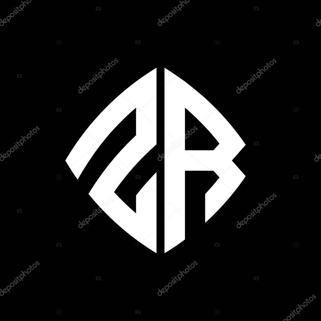 ZR Logo initial monogram with geometric modern rectangle rounded style design in isolated background, minimalist geometric shape style logo.