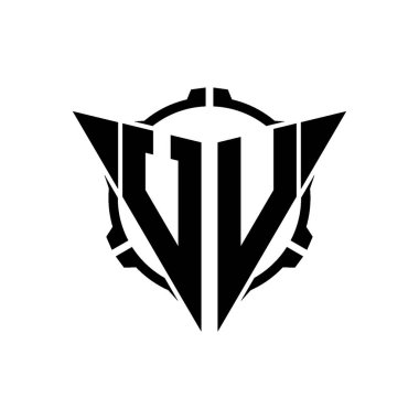 UV Oyun Logosu Geometrik modern Üçgen Yuvarlak Scope Sniper Taktik stili tasarımı izole arkaplan, minimal oyun logosu tasarımı, keskin nişancı üçgen logosu logosu harfi.