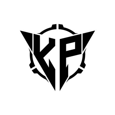 YP Oyun Logosu Geometrik modern Üçgen Yuvarlak Scope Sniper Taktik stili tasarımı izole arkaplan, minimal oyun logosu tasarımı, keskin nişancı üçgen logosu logosu harfi.