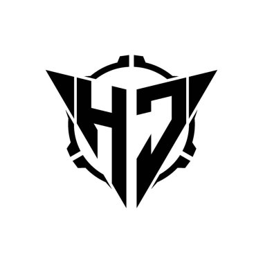 HC Oyun Logosu Geometrik modern Üçgen Yuvarlak Scope Sniper Taktik stili tasarımı izole arkaplan, minimal oyun logosu tasarımı, keskin nişancı üçgen logosu logosu harfi.