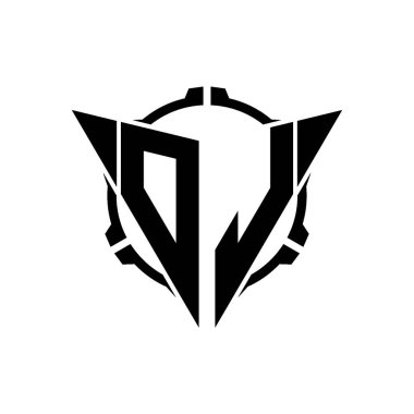 OL Oyun Logosu Geometrik modern Üçgen Yuvarlak Scope Sniper Taktik stili tasarımı izole arkaplan, minimal oyun logosu tasarımı, keskin nişancı üçgen logosu logosu harfi.