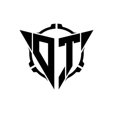 OT Oyun Logosu Geometrik modern Üçgen Yuvarlak Scope Sniper Taktik stili tasarımı izole arkaplan, minimal oyun logosu tasarımı, keskin nişancı üçgen logosu logosu harfi.