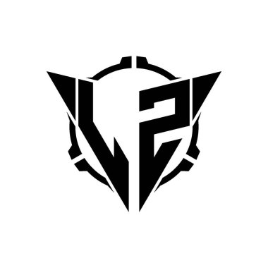 LZ Oyun Logosu Geometrik modern Üçgen Yuvarlak Scope Sniper Taktik stili tasarımı izole arkaplan, minimalist oyun logosu tasarımı, keskin nişancı üçgen logosu logosu harfi.