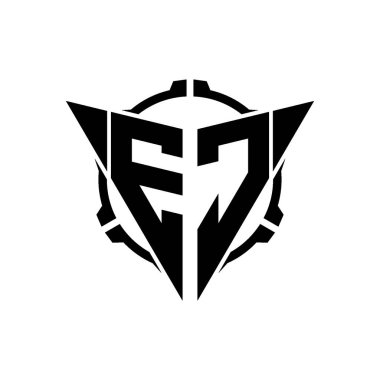 AK Oyun Logosu Geometrik Modern Üçgen Yuvarlak Dürbünlü Keskin Nişancı Taktik stili Tasarımı izole edilmiş arka plan, minimal oyun logosu tasarımı, keskin nişancı üçgen logosu logosu.