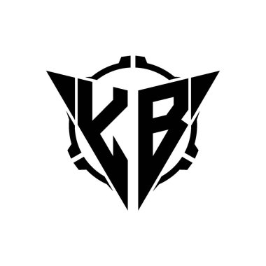 YB Oyun Logosu Geometrik modern Üçgen Yuvarlak Scope Sniper Taktik stili tasarımı izole arkaplan, minimalist oyun logosu tasarımı, keskin nişancı üçgen logosu logosu harfi.