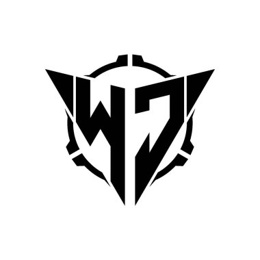WC Oyun Logosu Geometrik modern Üçgen Yuvarlak Scope Sniper Taktik stili tasarımı izole arkaplan, minimal oyun logosu tasarımı, keskin nişancı üçgen logosu logosu harfi.