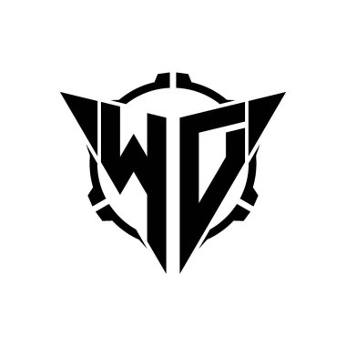 WD Oyun Logosu Geometrik modern Üçgen Yuvarlak Scope Sniper Taktik stili tasarımı izole arkaplan, minimal oyun logosu tasarımı, keskin nişancı üçgen logosu logosu harfi.