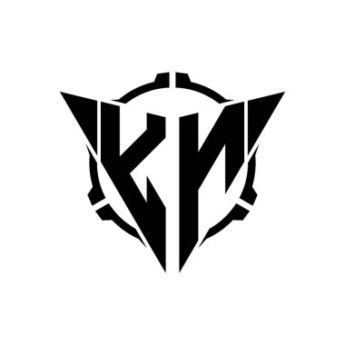 YN Oyun Logosu Geometrik modern Üçgen Yuvarlak Scope Sniper Taktik stili tasarımı izole arkaplan, minimalist oyun logosu tasarımı, keskin nişancı üçgen logosu logosu harfi.