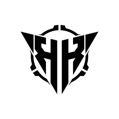 KK Oyun Logosu Geometrik modern Üçgen Yuvarlak Dürbünlü Keskin Nişancı Taktik Stili tasarımı izole arka plan, minimal oyun logosu tasarımı, keskin nişancı üçgen logosu logosu harfi.