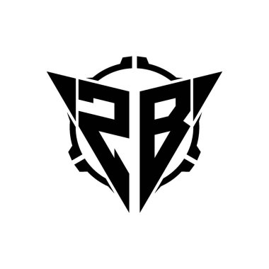ZB Oyun Logosu Geometrik modern Üçgen Yuvarlak Scope Sniper Taktik stili tasarımı izole arkaplan, minimal oyun logosu tasarımı, keskin nişancı üçgen logosu logosu harfi.