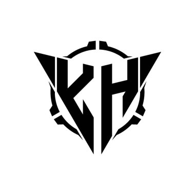 YH Oyun Logosu Geometrik modern Üçgen Yuvarlak Scope Sniper Taktik stili tasarımı izole arkaplan, minimalist oyun logosu tasarımı, keskin nişancı üçgen logosu logosu harfi.