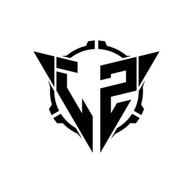 JZ Oyun Logosu Geometrik modern Üçgen Yuvarlak Scope Sniper Taktik stili tasarımı izole arkaplan, minimal oyun logo tasarımı, keskin nişancı üçgen logosu logosu harfi.
