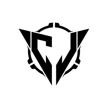 CL Oyun Logosu Geometrik modern Üçgen Yuvarlak Scope Sniper Taktik stili tasarımı izole arkaplan, minimal oyun logosu tasarımı, keskin nişancı üçgen logosu logosu harfi.