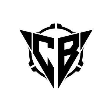 CB Oyun Logosu Geometrik modern Üçgen Yuvarlak Scope Sniper Taktik stili tasarımı izole arkaplan, minimal oyun logosu tasarımı, keskin nişancı üçgen logosu logosu harfi.