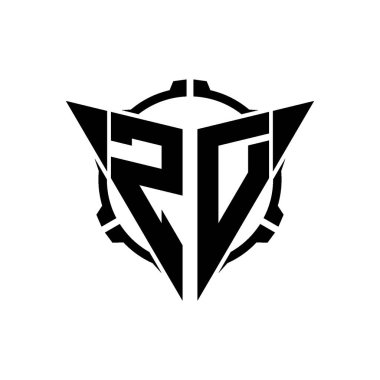 ZD Oyun Logosu Geometrik modern Üçgen Yuvarlak Scope Sniper Taktik stili tasarımı izole arkaplan, minimal oyun logosu tasarımı, keskin nişancı üçgen logosu logosu harfi.