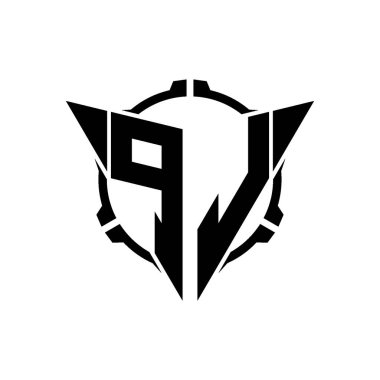 PL Oyun Logosu Geometrik modern Üçgen Yuvarlak Scope Sniper Taktik stili tasarımı izole arkaplan, minimal oyun logo tasarımı, keskin nişancı üçgen logosu logosu harfi.