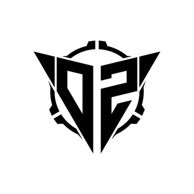 OZ Oyun Logosu Geometrik modern Üçgen Yuvarlak Scope Sniper Taktik stili tasarımı izole arkaplan, minimal oyun logosu tasarımı, keskin nişancı üçgen logosu logosu harfi.