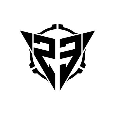 ZE Oyun Logosu Geometrik modern Üçgen Yuvarlak Scope Sniper Taktik stili tasarımı izole arkaplan, minimalist oyun logosu tasarımı, keskin nişancı üçgen logosu logosu harfi.