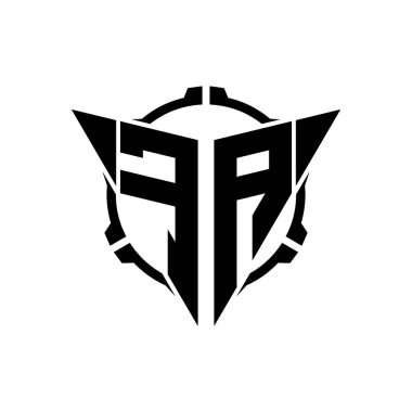 FA Oyun Logosu Geometrik Modern Üçgen Yuvarlak Dürbünlü Keskin Nişancı Taktik Stili Tasarımı izole arka plan, minimal oyun logosu tasarımı, keskin nişancı üçgen logosu logosu.