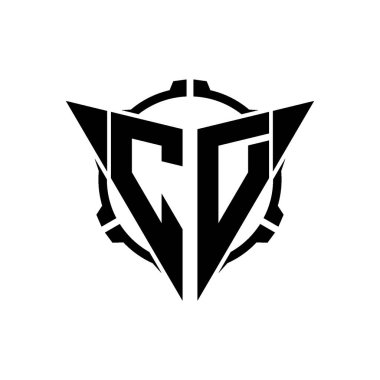 CD Oyun Logosu Geometrik Modern Üçgen Yuvarlak Skop Keskin Nişancı Taktik Stili tasarımı izole arkaplan, minimal oyun logosu tasarımı, keskin nişancı üçgen logosu logosu harfi.