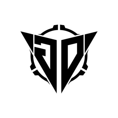 GO Oyun Logosu Geometrik Modern Üçgen Yuvarlak Dürbünlü Keskin Nişancı Taktik Stili tasarımı izole arkaplan, minimal oyun logosu tasarımı, keskin nişancı üçgen logosu logosu.