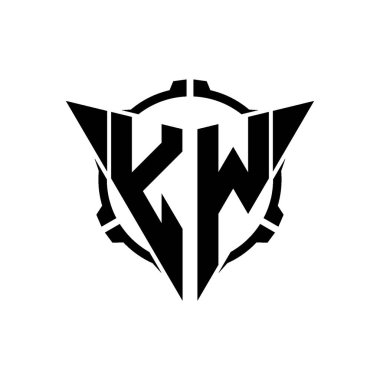 YW Oyun Logosu Geometrik modern Üçgen Yuvarlak Scope Sniper Taktik stili tasarımı izole arkaplan, minimalist oyun logosu tasarımı, keskin nişancı üçgen logosu logosu harfi.