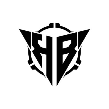 KB Oyun Logosu Geometrik modern Üçgen Yuvarlak Scope Sniper Taktik stili tasarımı izole arkaplan, minimal oyun logo tasarımı, keskin nişancı üçgen logosu logosu harfi.