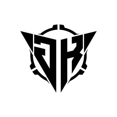 GK Oyun Logosu Geometrik modern Üçgen Yuvarlak Scope Sniper Taktik stili tasarımı izole arkaplan, minimal oyun logosu tasarımı, keskin nişancı üçgen logosu logosu harfi.