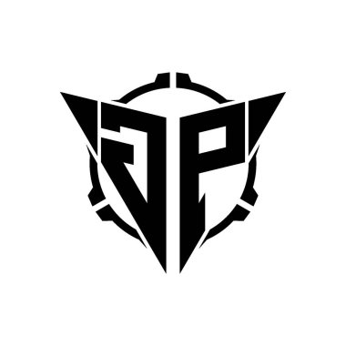 GP Oyun Logosu Geometrik modern Üçgen Yuvarlak Scope Sniper Taktik stili tasarımı izole arkaplan, minimal oyun logosu tasarımı, keskin nişancı üçgen logosu logosu harfi.