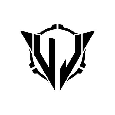 VL Oyun Logosu Geometrik modern Üçgen Yuvarlak Scope Sniper Taktik stili tasarımı izole arkaplan, minimal oyun logosu tasarımı, keskin nişancı üçgen logosu logosu harfi.