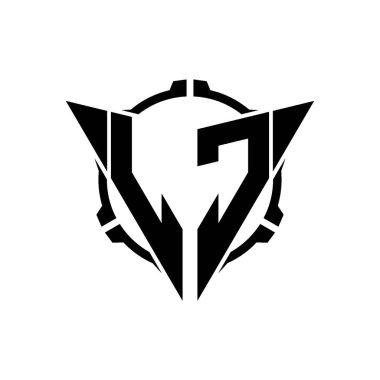 LC Oyun Logosu Geometrik modern Üçgen Yuvarlak Scope Sniper Taktik stili tasarımı izole arkaplan, minimal oyun logosu tasarımı, keskin nişancı üçgen logosu logosu harfi.