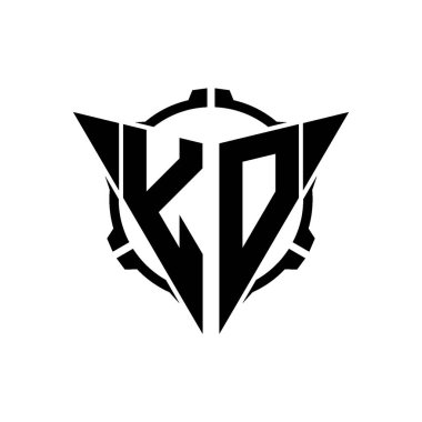 YO Oyun Logosu Geometrik modern Üçgen Yuvarlak Scope Sniper Taktik stili tasarımı izole arkaplan, minimalist oyun logosu tasarımı, keskin nişancı üçgen logosu logosu harfi.