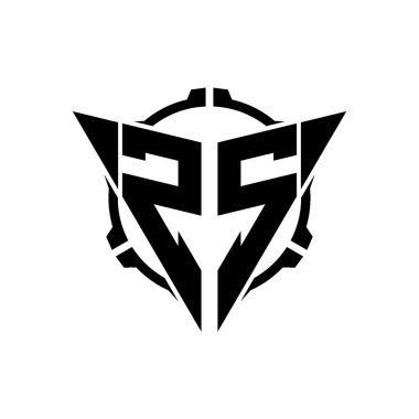 ZS Oyun Logosu Geometrik modern Üçgen Yuvarlak Scope Sniper Taktik stili tasarımı izole arkaplan, minimal oyun logosu tasarımı, keskin nişancı üçgen logosu logosu harfi.