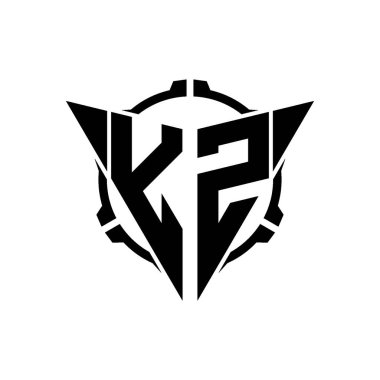 YZ Oyun Logosu Geometrik modern Üçgen Yuvarlak Scope Sniper Taktik stili tasarımı izole arkaplan, minimal oyun logo tasarımı, keskin nişancı üçgen logosu logosu harfi.