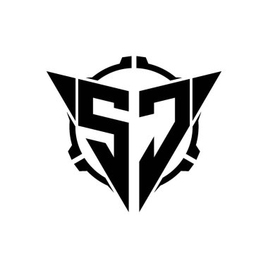 SC Oyun Logosu Geometrik Modern Üçgen Yuvarlak Skop Keskin Nişancı Taktik Stili tasarımı izole arkaplan, minimal oyun logosu tasarımı, keskin nişancı üçgen logosu logosu.