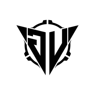 GV Oyun Logosu Geometrik modern Üçgen Yuvarlak Scope Sniper Taktik stili tasarımı izole arkaplan, minimal oyun logo tasarımı, keskin nişancı üçgen logosu logosu harfi.
