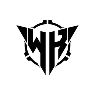 WK Oyun Logosu Geometrik modern Üçgen Yuvarlak Scope Sniper Taktik stili tasarımı izole arkaplan, minimal oyun logosu tasarımı, keskin nişancı üçgen logosu logosu harfi.